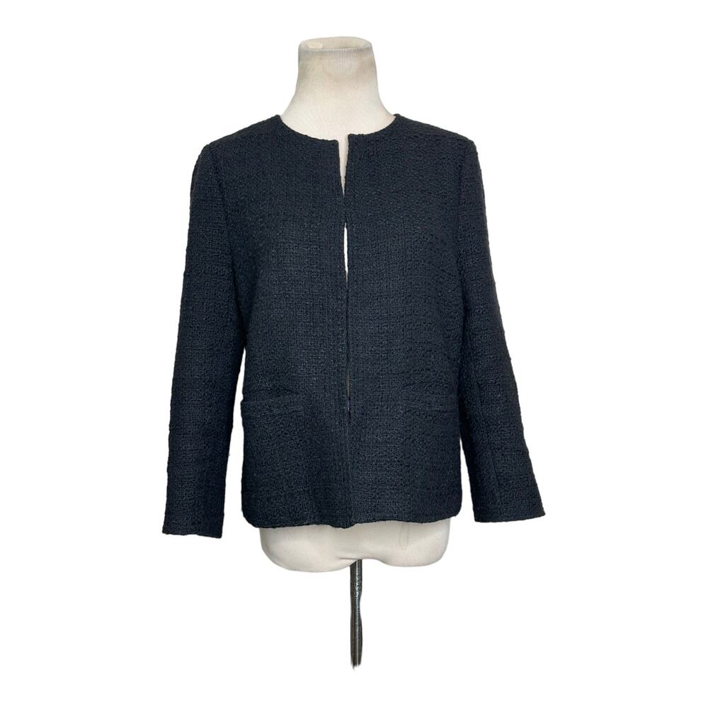 Vince. black woven long sleeves blazer jacket size 10